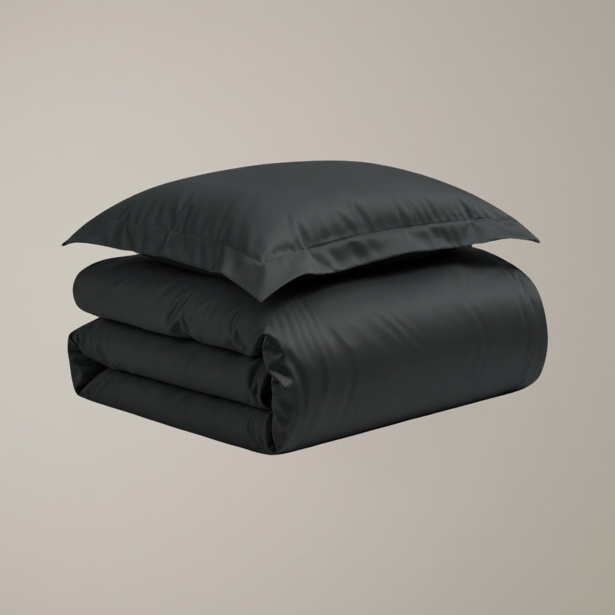 Finole Bettwäsche Set in Granit, gefaltete premium Bettwäsche aus ägyptischer Baumwolle / Egyptian cotton bedding set #Farbe_Granit